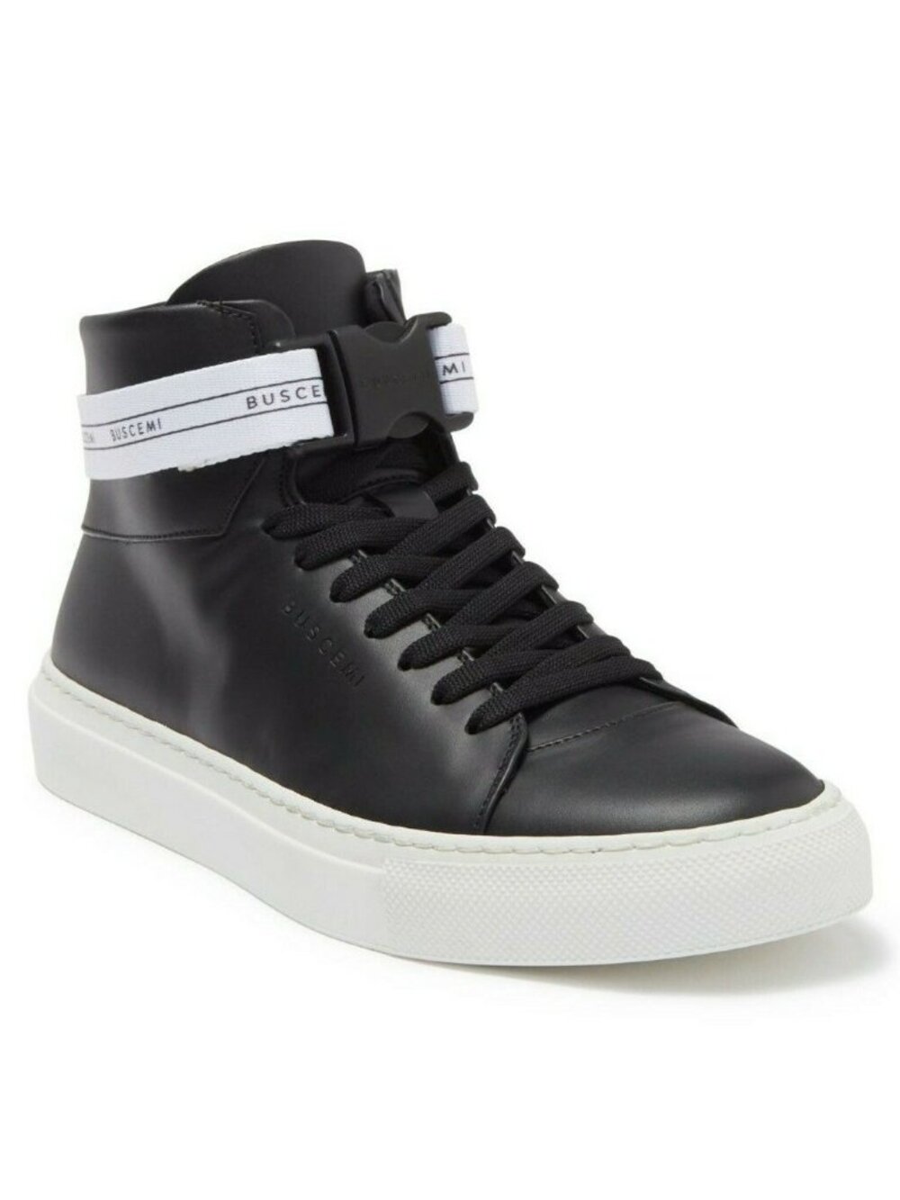 Buscemi Women's 100mm High Top Sneaker Shoes Black Leather Size 35, US 5 - Italy